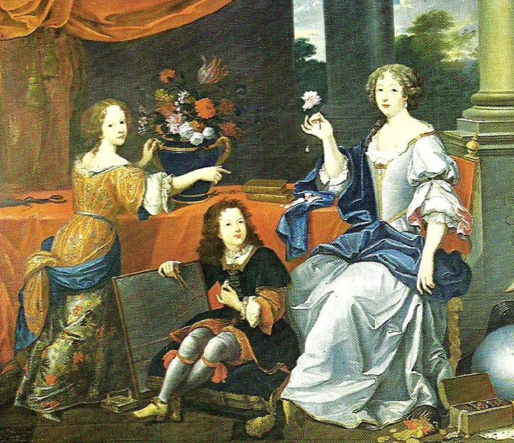 Pierre Mignard mlle de lavalliere and her children, c Norge oil painting art